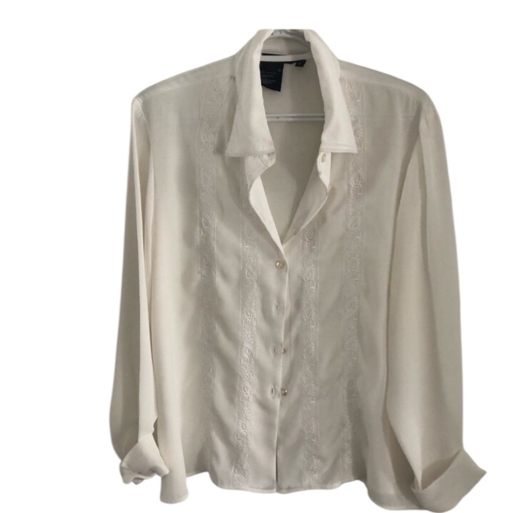 White Button-Up Blouse 18